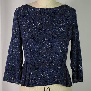 Forever 21 Juniors Blouse, Blue, Small Leopard Print, Size L